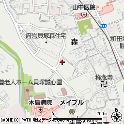 大阪府貝塚市森1058周辺の地図