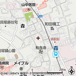 大阪府貝塚市森609周辺の地図