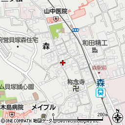 大阪府貝塚市森613周辺の地図