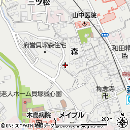 大阪府貝塚市森1033周辺の地図