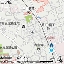 大阪府貝塚市森615周辺の地図