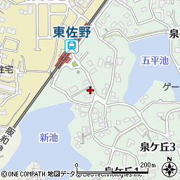 泉佐野泉ケ丘郵便局 ＡＴＭ周辺の地図