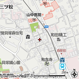 大阪府貝塚市森936周辺の地図