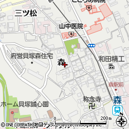 大阪府貝塚市森631周辺の地図