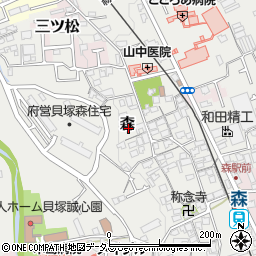 大阪府貝塚市森635周辺の地図