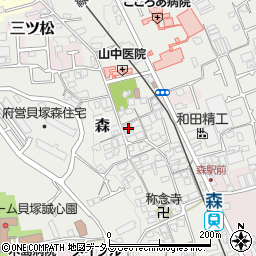 大阪府貝塚市森938周辺の地図