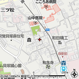 大阪府貝塚市森939周辺の地図
