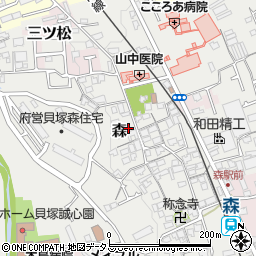 大阪府貝塚市森637周辺の地図