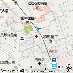 大阪府貝塚市森553周辺の地図