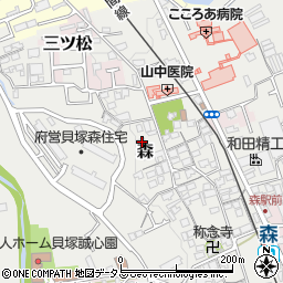 大阪府貝塚市森636周辺の地図
