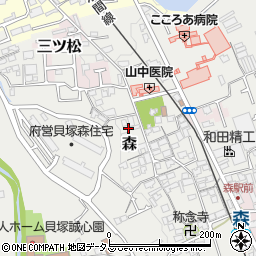 大阪府貝塚市森638周辺の地図