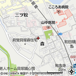 大阪府貝塚市森958周辺の地図