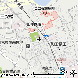 大阪府貝塚市森536周辺の地図