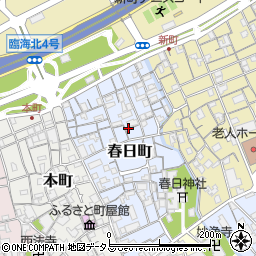 大阪府泉佐野市春日町周辺の地図