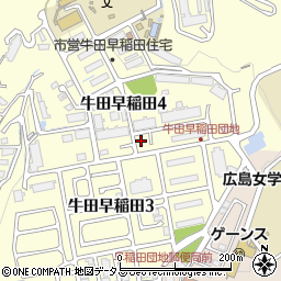 牛田早稲田第四公園周辺の地図