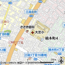 廣島市立大芝小學校　体育館周辺の地図