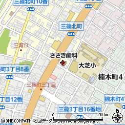 三篠　アルファ薬局周辺の地図