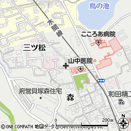 大阪府貝塚市森646周辺の地図