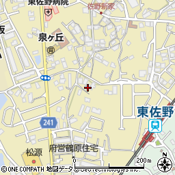 大阪府泉佐野市鶴原387-1周辺の地図