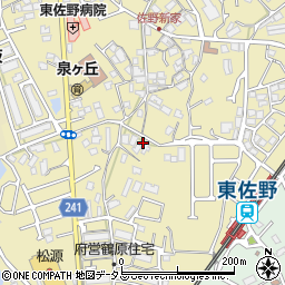 大阪府泉佐野市鶴原387周辺の地図