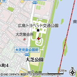広島県広島市西区大芝公園周辺の地図