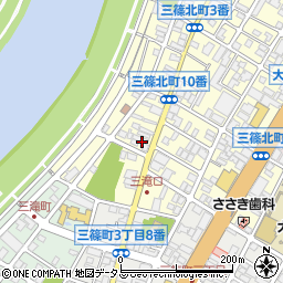 広島県広島市西区三篠北町周辺の地図