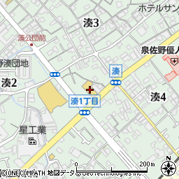 大阪府泉佐野市湊周辺の地図