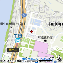 広島市水道局　牛田浄水場　東部管理事務所周辺の地図