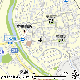 大阪府貝塚市名越周辺の地図