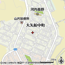 大阪府河内長野市大矢船中町周辺の地図