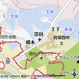 大阪府貝塚市窪田367周辺の地図
