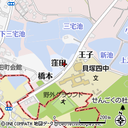 大阪府貝塚市窪田366-2周辺の地図