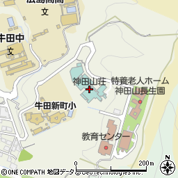 神田山温泉周辺の地図