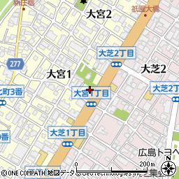 広島大宮郵便局周辺の地図