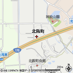 〒596-0843 大阪府岸和田市北阪町の地図