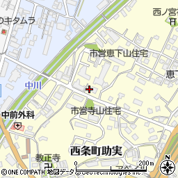 広島県東広島市西条町助実1667周辺の地図