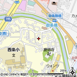 広島県東広島市西条中央2丁目10周辺の地図