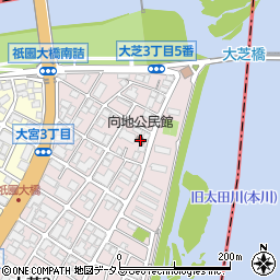 向地公民館周辺の地図