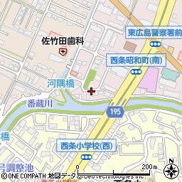 広島県東広島市西条昭和町8周辺の地図