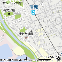 大阪府貝塚市清児833-13周辺の地図