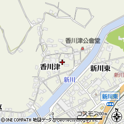 山口県萩市椿東香川津周辺の地図