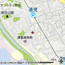 大阪府貝塚市清児833-12周辺の地図