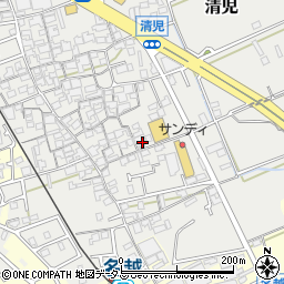 大阪府貝塚市清児1087周辺の地図