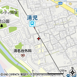 大阪府貝塚市清児880-7周辺の地図