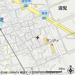 大阪府貝塚市清児1072-1周辺の地図