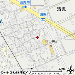 大阪府貝塚市清児1071-1周辺の地図