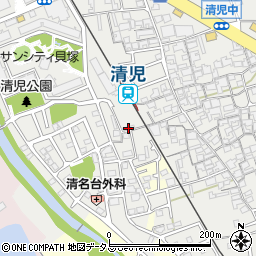 大阪府貝塚市清児878-1周辺の地図