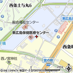 広島県東広島市西条町土与丸1122周辺の地図