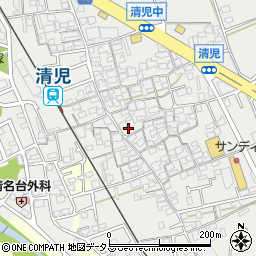 大阪府貝塚市清児1034-3周辺の地図