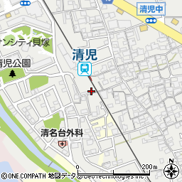 大阪府貝塚市清児878周辺の地図